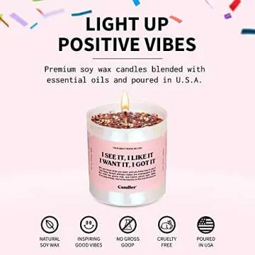 I See It, I Like It Scented Candle, Natural Soy Candle with Orange & Peach Notes, Aromatherapy Candle for Relaxation, Unique Candles Gifts for Women, 60-Hour Burn Time - Candier by Ryan Porter