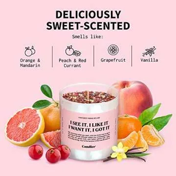 I See It, I Like It Scented Candle, Natural Soy Candle with Orange & Peach Notes, Aromatherapy Candle for Relaxation, Unique Candles Gifts for Women, 60-Hour Burn Time - Candier by Ryan Porter