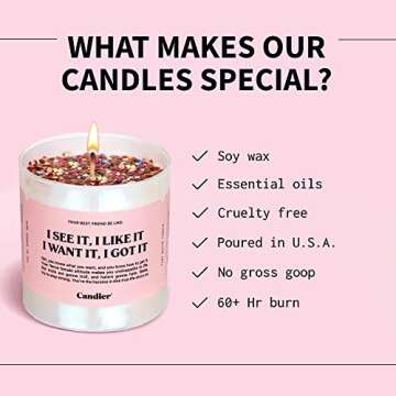 I See It, I Like It Scented Candle, Natural Soy Candle with Orange & Peach Notes, Aromatherapy Candle for Relaxation, Unique Candles Gifts for Women, 60-Hour Burn Time - Candier by Ryan Porter
