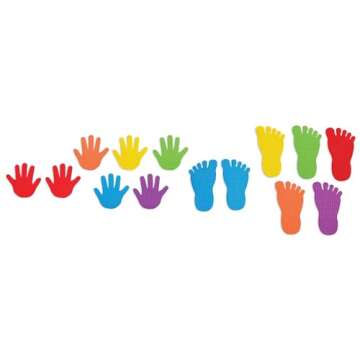 edxeducation-63525 Hand and Foot Mark Set - Includes 2 Large Die for Gameplay - Create Obstacle Cour...