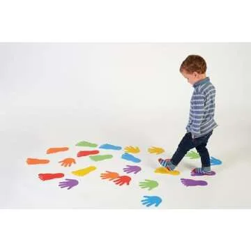edxeducation-63525 Hand and Foot Mark Set - Includes 2 Large Die for Gameplay - Create Obstacle Courses - Tool for Gross Motor Skills, Occupational Therapy