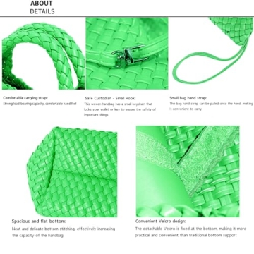 JINMANXUE Vegan Leather Woven Tote Bag for Women