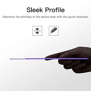 MoKo Pencil Holder Sticker Fit Apple Pencil Pro, Apple Pencil (USB-C), Apple Pencil 1st/2nd Generation, Elastic Pencil Pocket Pouch Adhesive Sleeve Attached to iPad Case for Stylus Pens, Purple