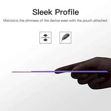 MoKo Pencil Holder Sticker Fit Apple Pencil Pro, Apple Pencil (USB-C), Apple Pencil 1st/2nd Generation, Elastic Pencil Pocket Pouch Adhesive Sleeve Attached to iPad Case for Stylus Pens, Purple