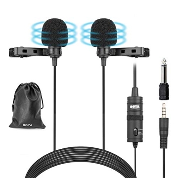 BOYA BY-M1DM Dual Lavalier Microphones - Capture Sound Like a Pro