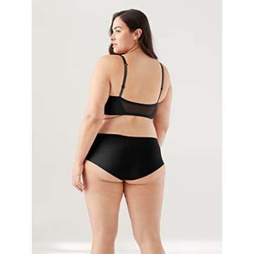 True & Co Women's True Body Lift Triangle Adjustable Strap Bra, Black Mesh, (Small) 32-34A/D