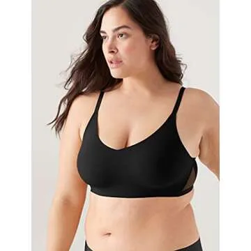 True & Co Women's True Body Lift Triangle Adjustable Strap Bra, Black Mesh, (Small) 32-34A/D