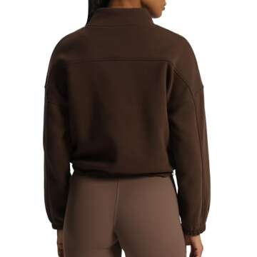 Aoxjox Women's Cotton Short Jackets with Fleece Oversized Warm Autumn Winter Long Sleeve Cloud Jacket (Fudge Coffee, X-Small)