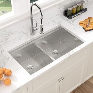 Sarlai 33 Kitchen Sink Undermount Double Bowl 16 Gauge