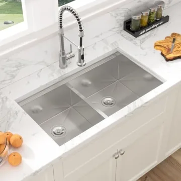 Sarlai 33 Kitchen Sink Undermount Double Bowl 16 Gauge