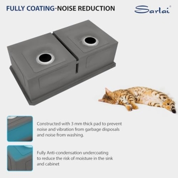 Sarlai 33 Kitchen Sink Undermount Double Bowl 16 Gauge