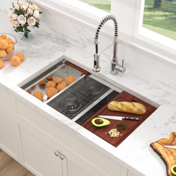 Sarlai 33 Kitchen Sink Undermount Double Bowl 16 Gauge