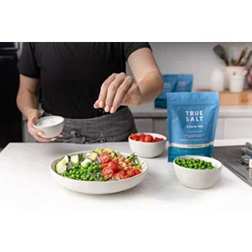 True Salt Fine Grain Salt - All Natural Gourmet Sea Salt - Perfect for Keto, BBQs, Grilling, Pasta, Sauces, Soups, Baking, Rubs, Steak, Chicken, Vegetables, Seafood, Bread, and Popcorn - 16 oz bag