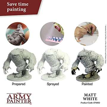 The Army Painter Color Primer Spray Paint, Mat White - 400ml, Non-Toxic, Fast Drying, Perfect for Mi...