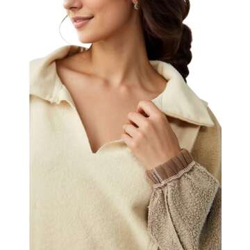 Buxitt Colorblock Sweatshirt for Women Oversized Style