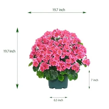 QIANYUN 20" UV Resistant Artificial Geraniums for Decor