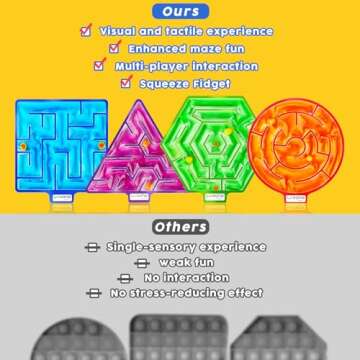 Squishy Toys Sensory Fidget Toys for Kids: 4 Pack Maze Sensory Toys for Autism - Sensory Fidget Toys with Filled Goo for Calming Down Classroom