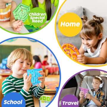Squishy Toys Sensory Fidget Toys for Kids: 4 Pack Maze Sensory Toys for Autism - Sensory Fidget Toys with Filled Goo for Calming Down Classroom