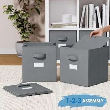 Royexe Fabric Storage Cubes - 8 Pack Heavy Duty Bins