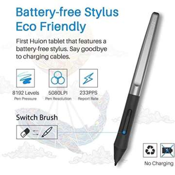 HUION H950P Drawing Tablet with Express Keys and Stylus