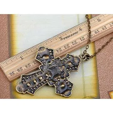 Ornate Rhinestone Cross Pendant Necklace for Faith Lovers