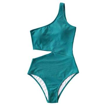 Stylish CUPSHE Women's One Piece Swimsuit - Green Elegance