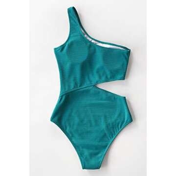 Stylish CUPSHE Women's One Piece Swimsuit - Green Elegance