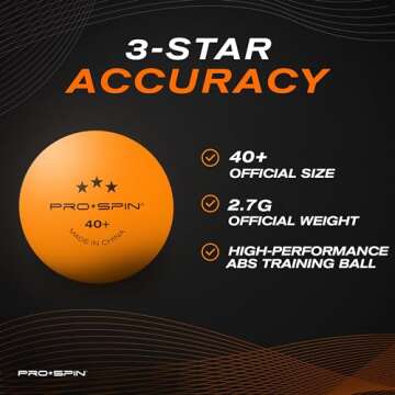 PRO SPIN 3-Star Ping Pong Balls - Pack of 60 Training Balls