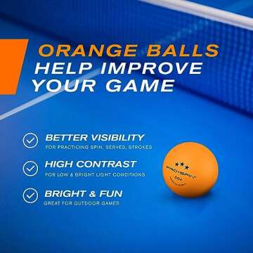 PRO SPIN 3-Star Ping Pong Balls - Pack of 60 Training Balls