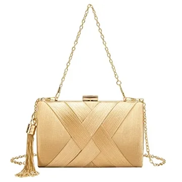 LETODE Women's Elegant Tassel Pendant Silk Evening Bag Clutch Purse for Bride Wedding Prom Night Out...