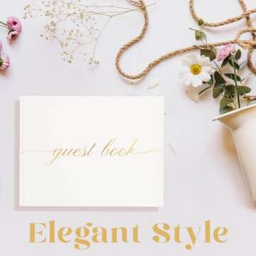 ZICPERY Elegant Wedding Guest Book - Perfect for Wedding Receptions, Baby Showers, Birthdays and Spe...