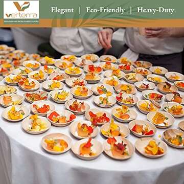 Verterra Compostable Palm Leaf Bowl 3.5 inch Round Disposable Dipping Bowls, Heavy Duty, Eco-Friendl...