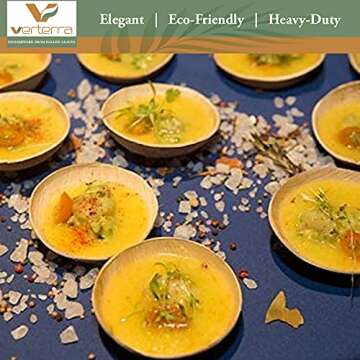 Verterra Compostable Palm Leaf Bowl 3.5 inch Round Disposable Dipping Bowls, Heavy Duty, Eco-Friendly, Sustainable Dinnerware for Weddings, Events, Parties 01-01-10R (25 Pack)