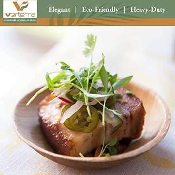 Verterra Compostable Palm Leaf Bowl 3.5 inch Round Disposable Dipping Bowls, Heavy Duty, Eco-Friendly, Sustainable Dinnerware for Weddings, Events, Parties 01-01-10R (25 Pack)