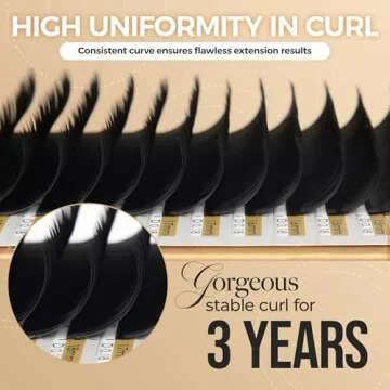 LASHVIEW Eyelash Extensions, C Curl 8-15mm Mixed 0.15 Classic Lashes, Classic Individual Lash Extensions, Professional Lash Trays for Lash Extensions