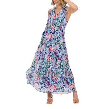 Mud Pie Women's Magnolia Maxi Dress in Elegant Blue