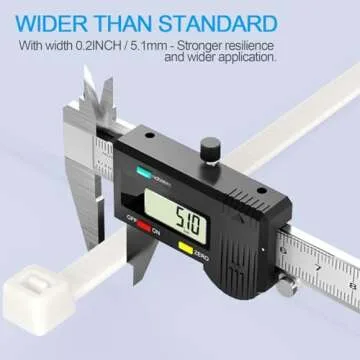 Mezzo Cable Zip Ties Heavy Duty 12 Inch（100 Pack）, Durable Plastic Wire Ties with 50 Pounds Tensile Strength, Self-Locking UV Resistant White Nylon Zip Ties for Indoor and Outdoor