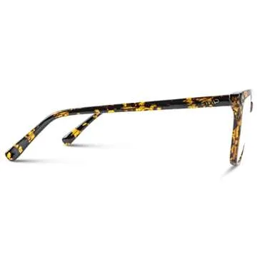 WearMe Pro - Square Rectangular Classic Flat Top Women Men Unisex Blue Light Glasses (Brown-Tortoise)