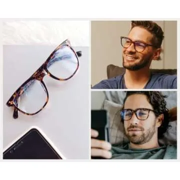 WearMe Pro - Square Rectangular Classic Flat Top Women Men Unisex Blue Light Glasses (Brown-Tortoise)