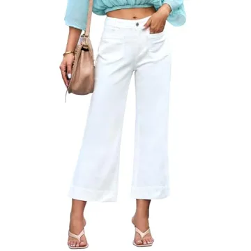 Luvamia Wide Leg Flare Jeans - High Waisted, Stretchy Denim Pants for Women