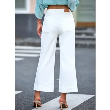 Luvamia Trendy High Waisted Wide Leg Flare Jeans for Women