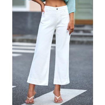 Luvamia Trendy High Waisted Wide Leg Flare Jeans for Women