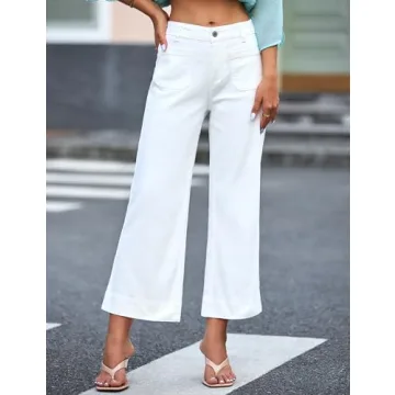 Luvamia Trendy High Waisted Wide Leg Flare Jeans for Women