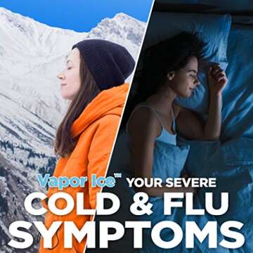 Amazon Basic Care Vapor Ice Day and Night Severe Cold and Flu Relief Caplets, Maximum Strength Medicine, Combo Pack, 48 Count