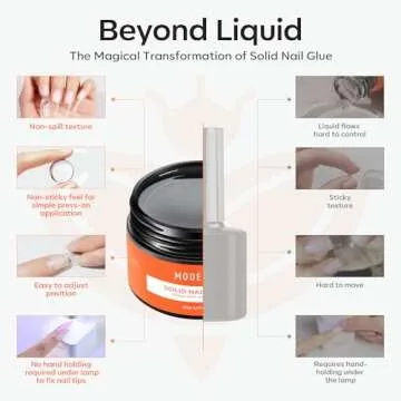 Modelones Solid Nail Glue Gel - Long-lasting Nail Adhesive Gel