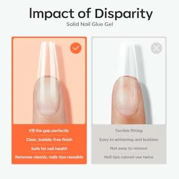 Modelones Solid Nail Glue Gel - Long-lasting Nail Adhesive Gel