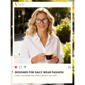 VMJFBJ Blue Light Glasses for Women, Stylish Cat Eye Design, Lightweight Comfort