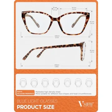 Stylish VMJFBJ Blue Light Glasses for Women - Reduce Eye Strain