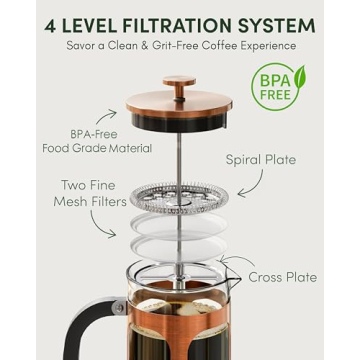 BAYKA 34 Ounce French Press Coffee Maker for Perfect Brews