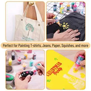 Mr. Pen- 3D Fabric Paint Set, 12 Colors, 0.67 oz, 3D Paint for Fabric, Paint for Fabric, 3D Paint for Clothing, T-Shirt Paint, Fabric Paint for Clothes